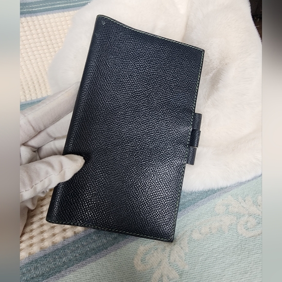 Hermes Elegant Blue And Green Leather Cover Agenda